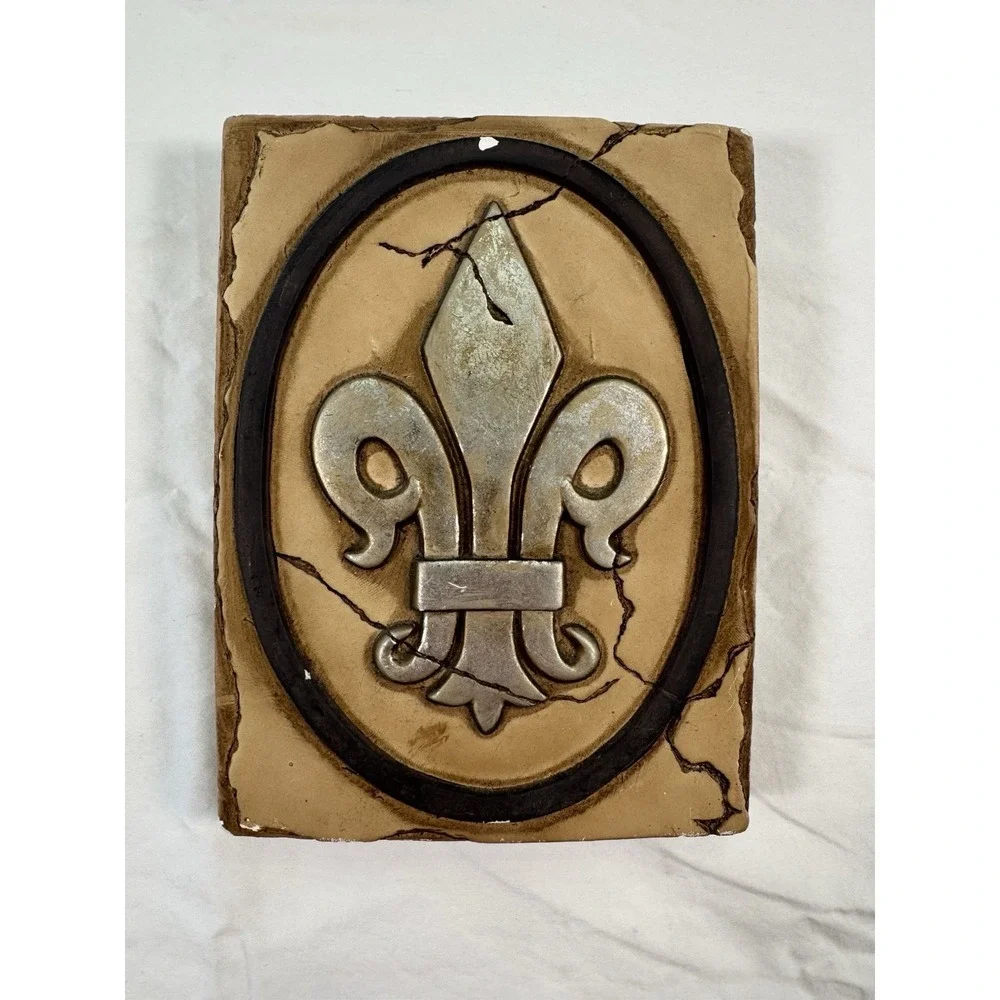 Fleur De Lis Wall Plaque Rustic New Orleans Decor‎ Distressed Relief Art